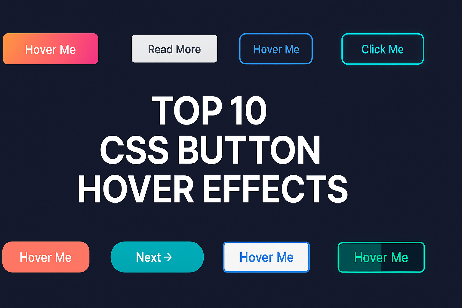CSS button hover effects examples - MyUIHub free HTML CSS code snippets